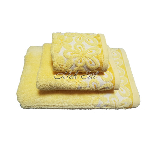 Хавлиена кърпа - микропамук модел Данте цвят жълто 